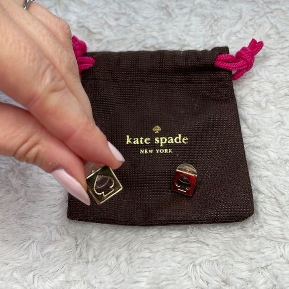 kate spade Jewelry - EUC Kate Spade Gold Spade Earrings + Dust Bag